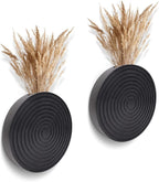 Set of 2 Wall Planter for Indoor Plants, Boho Wall Decor for Living Room, Bathroom,Hanging Planter for Artificial Flower Plants(Black)