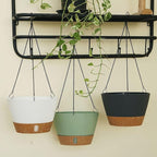 ZMTECH 2 Pack 10 Inch Hanging Planters for Indoor Plants, Modern Gray Hanging Planter with Visible Water Level Window & Metal Chain, Decorative Plant Hanger Indoor for Spring Balcony Decor