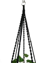 Plant Hanger Macrame Cotton 6 Legs 51 Inches in Tan and Green Color for Indoor Outdoor, Living Room, Kitchen, Deck, Patio, High and Low Ceiling with Size of 10-12 inches Without The Pot (Black)