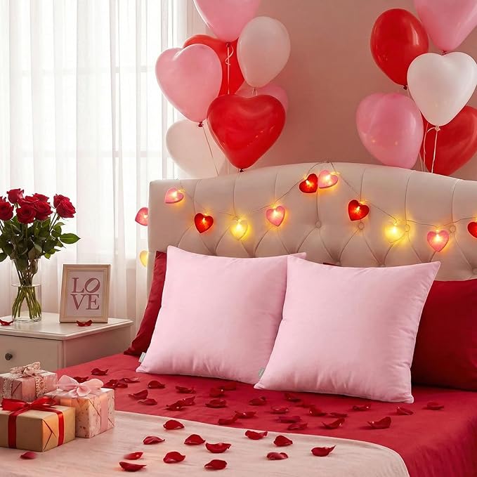 Thmyo 4-Pack 100% Cotton Comfortable Solid Decorative Throw Pillow Case Square Cushion Cover Pillowcases Blank Pillow Covers Valentines Day DIY Throw Pillowcase for Sofa Bed(22x22inch/55x55cm,Pink)