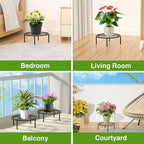10.24IN Short Plant Stand-Heavy Duty Flower Pot Stand, Potted Plant Holder, Anti-rust Metal Plant Pot Shelf for Room Indoor and Outdoor Courtyard, Gardens.