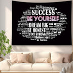 Boqin Quote Tapestry- Be Yourself Tapestries, Inspirational Wall Art, Inspirational Classroom Quotations Wall Hanging Positive Saying for Living Room, Bedroom Decoration, Outdoor - 50 x60 Inches