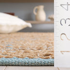 SAFAVIEH Area Rug 5x8 - Cape Cod Collection - Blue & Natural, Handmade Jute & Cotton, Ideal for Living Room, Bedroom, Dining Space (CAP236M)