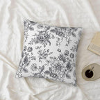 Dark Grey and White Floral Throw Pillow Covers 18x18 Set of 2, Vintage Flower Rustic Farmhouse Pillow Covers Outdoor Decorative Pillow Case for Couch Bed Sofa Cushion Home Decor