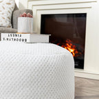 Asuprui Pouf Ottoman Unstuffed Ottoman Foot Rest No Filler Floor Pouf Soft Foot Stool 20x20x12 Inches Fuzzy Chair Floor Chair with Storage for Living Room Bedroom White