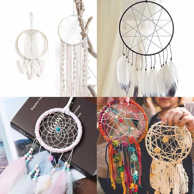 40Pcs Macrame Hoops Ring, BetterJonny 7 Inch Metal Craft Rings Hoops Gold Dream Catcher Rings Wreath Hoop Rings for Home Decorations DIY Crafts and Wall Hanging Crafts