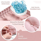 Bench Cushions for Indoor Furniture 42x16 in Velvet Kitchen Dining Piano Window Seat Cushion, Tufted Patio Porch Swing Thicken Bench Pad Memory Foam(Pink)