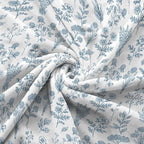 Floral Fuzzy Blanket Boho Floral Throw Blanket, Blue Botanical Flowers Blankets, Soft, Flannel, Warm, Rustic Flowers Bed Blankets All Season for Couch Bedroom Living Room 50X60 Inch