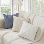 decorUhome Spring Euro Sham Throw Pillow Covers 24x24 Inch Set of 2, Soft Plush Faux Fur Wool Cream White Accent Couch Pillow Covers for Modern Farmhouse Bed Sofa Living Room
