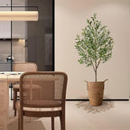 Artificial Olive Tree, 6ft Tall Fake Olive Leaves Plant with Basket, Indoor Outdoor Faux Olive Topiary Silk Tree for Home Livingroom Office Décor