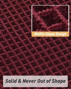 Upgraded Waffle Runner Rug, Super Absorbent Non Slip Bath Mats for Bathroom Floor, Washable Bathroom Runner Rug with Tassels, Ideal for Hallway Bedroom Laundry Room, Burgundy, 2'x 5'(24" x 60")