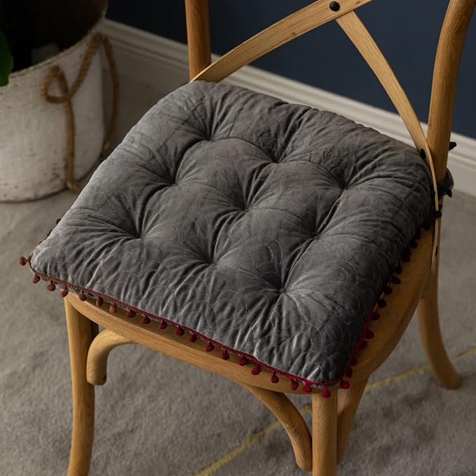 Round Throw Pillow Thickened Seat Cushion Sofa Cushion Meditation Pillow Living Room Window Balcony Decoration Pillow (15.7in, Square Gray)