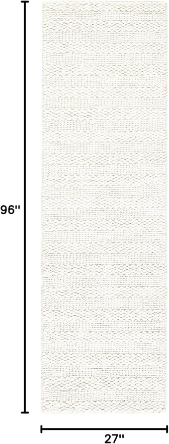 SAFAVIEH Natural Fiber Collection Runner Rug - 2'3" x 8', Bleach, Handmade Jute, Braided Woven Design, Ideal for Living Room, Bedroom (NF212D)