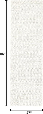 SAFAVIEH Natural Fiber Collection Runner Rug - 2'3" x 8', Bleach, Handmade Jute, Braided Woven Design, Ideal for Living Room, Bedroom (NF212D)
