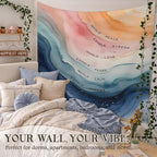 STHTTSW Mental Health Classroom Tapestry, Inhale Exhale Tapestries Wall Blanket, Motivational Wall Hanging Decor for Home Classroom School Counselor Therapy Office, 50x60 Inch
