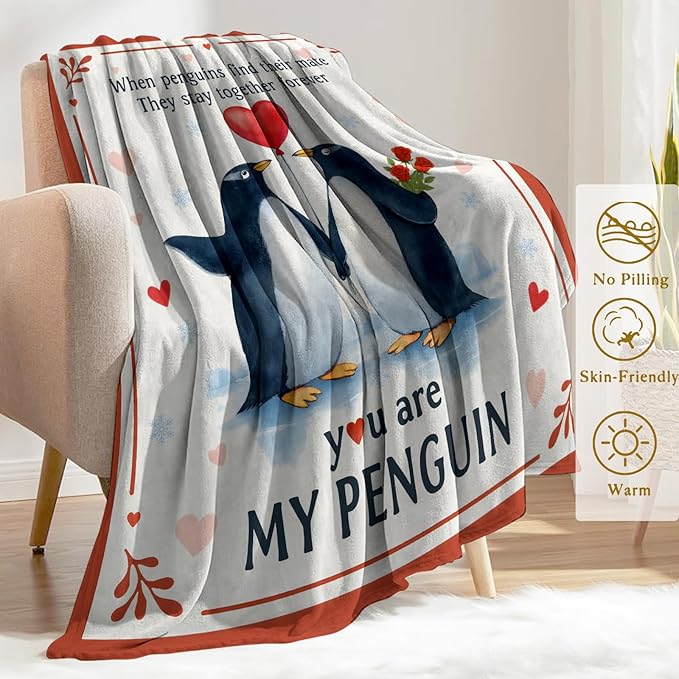 Valentines Day Decorative Throw Blanket Gifts for Her Him Wedding Anniversary Decoration Romantic I Love You Fleece Blankets for Women Men Wife Husband Couple, Birthday Decor, 60x80 Inch