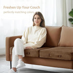 Codi Thick Replacement Couch Cushions, Upholstery Foam with Washable Covers for Sofa Cushion Chair Meditation - 24 × 24 × 5 Inch | High Density Foam, Coffee