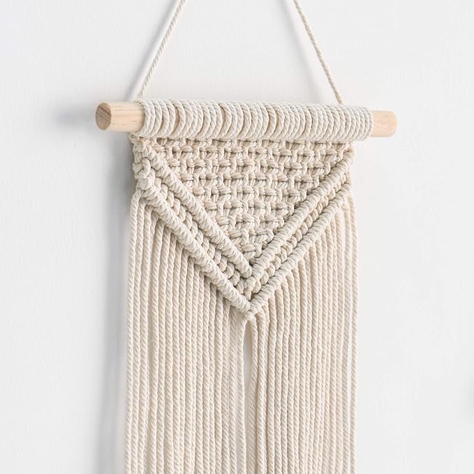 Mkono Small Macrame Wall Hanging 3 Pack Boho Art Woven Wall Decor Home Chic Decoration for Bedroom Living Room Apartment Gallery, Christmas Gift, 8" W x 14" L