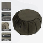 Louis Donné Unstuffed Flannel Fabric Ottoman Pouf Cover Footstool Pouffe Cover Replacement Outdoor Upholstered Foot Rest Storage Solution for Kids Pet Christmas Living Room Home Decor ONLY Cover