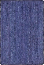 Unique Loom Braided Jute Collection Area Rug - Dhaka (2' x 3' 1" Rectangle, Navy Blue)