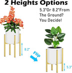 Heavy Plant Stand for 10"-16" Plant Pot Indoor Outdoor Corner, Adjustable Metal Heavy Duty for Large Pot (Golden 1 Pack)