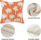 Burnt Orange Palm Tree Pillow Covers 20x20 Inch Set of 2 Vintage Tropical Decorative Pillow Cases Summer Outdoor Cushion Cover Farmhouse Linen Decoration Throw Pillows for Couch Living Room