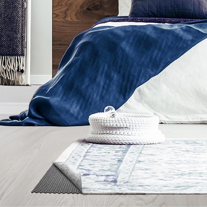 Veken 4x6 Ft Rug Pad Gripper for Hardwood Floors, Non Slip Rug Bedroom Pads for Area Rugs, Thick Dark Grey Rug Grippers for Tile Floors, Under Carpet Anti Skid Mat, Keep Your Rugs Safe and in Place
