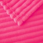 Valentines Day Decorations Hot Pink Fleece Throw Blanket 50”×60” for Couch Sofa,Cozy Plush Microfiber Flannel Blanket with Stripes Design Lightweight Gifts for Adults Woman Girls
