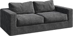WLIVE 82'' Boneless Loveseat, Couches for Living Room, Bean Bag Couch for Adults, with Pillows, Giant Floor Couch, Plush Sofa, Grey, Loveseat