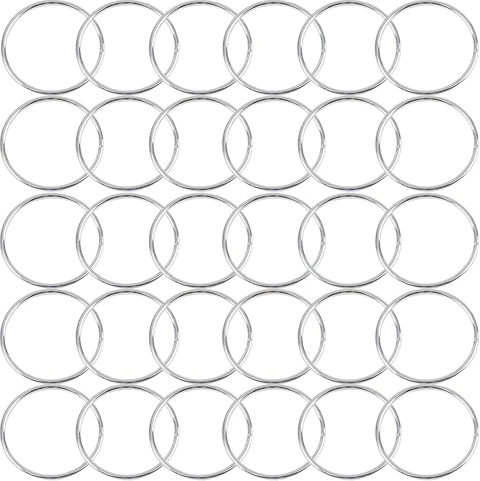 30Pcs Macrame Hoops Ring, BetterJonny 8 Inch Metal Craft Rings Hoops Silver Dream Catcher Rings Wreath Hoop Rings for Home Decorations DIY Crafts and Wall Hanging Crafts
