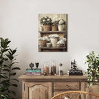 Dazzlewall Framed Vintage Farmhouse Wall Art Decor, Rustic Floral Woven Basket Artwork Print for Laundry Bathroom Retro Botanical Bathroom Wall Decor, 12x16 in
