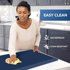 KitchenClouds Kitchen Mat Cushioned Anti Fatigue Kitchen Rug 17.3"x60" Water Resistant Non Slip Kitchen Rugs and Mats Standing Desk Mat Comfort Floor Mats for Kitchen House Sink Office (Blue)