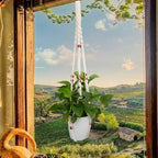 Hanging Planter for Indoor Plants,Macrame Plant Hanger with Colored Wood Beads,Plant Hanger,Hanging Plant Holder,Plant Hangers,Plant Holder,Plant Hangers Indoor,Macrame Plant Hangers Indoor