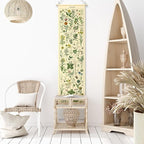 Tegeme Vintage Tapestry 52 x 13 Inch, Long Vertical Wall Hanging Reference Illustrative Botanical Tassel Tapestry for Bedroom Living Room Home Decoration(Plants)