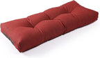 SUNROX LokGrip Non Slip Tufted Memory Foam Bench Cushion, FadeShield Water Resistant Durable Thicken Outdoor/Indoor Bench Seat Pads 30x14x4 inch, Burgundy