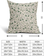 Sage Green Grey Floral Pillow Covers 20x20 Set of 2 Vintage Rustic Old Style Cute Small Flower Print Decorative Outdoor Pillowcases Farmhouse Throw Cushion Case Decor for Couch Sofa Bed
