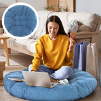 Extra Large Floor Cushion Seating Round Floor Pillow Papasan Swing Cushion for Adults Oversized Playroom Pillows Reading Nook Big Pillow for Sitting Yoga Living Room Sofa (Lake Blue, Classic)