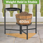 iDavosic.ly 3 Tier Large Plant Stand Indoor with 10 Inch Wide Tray, Tiered Corner Metal Outdoor Flower Display Holder Shelf, Folding Tall Rack for Patio Porch Living Room, Modern Black