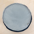 Pouf Ottoman Stuffed Velvet Floor Pouf Footrest Ottoman Foot Stool Bean Bag Floor Chair for Bedroom Living Room 20x12inches with Filler Navy Blue