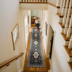 Area Rugs 2'x10' Runner Rug Non Slip Washable for Kitchen Hallway Bedroom Beside Laundry Room Bathroom Rug, Floor Carpet, Black Brown Neutral Dark Tan