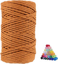 FLIPPED 100% Natural Cotton Macrame Cord,5mm x110 Yards Macrame Cords Colored Cotton Macrame Rope Craft Cord for DIY Crafts Knitting Plant Hangers Christmas Wedding Décor（Caramel）…
