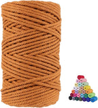 FLIPPED 100% Natural Cotton Macrame Cord,5mm x110 Yards Macrame Cords Colored Cotton Macrame Rope Craft Cord for DIY Crafts Knitting Plant Hangers Christmas Wedding Décor（Caramel）…