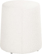 Spatial Order Organic Shape Ottoman (No Lid, Seat Only) | HomePop Home Décor | Round Pouf Foot Rest – Cream Boucle