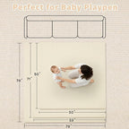 Waterproof Baby Play Mat for Floor Memory Foam 50 * 50 Cushion Playpen Playmat Tummy Time Crawling Mat Nursery Rug Thick Pad Create Soft & Safe Area for Infants,Toddler,Kids,Beige