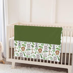 Jungle Safari Tropical Leaves Baby Blankets for Girl Boy Lion Elephant Hippo Zebra Giraffe Soft Mink Dotted Backing Double Layer Swaddle Blanket for Toddler Nursery African Animals Bed Blanket 30x40