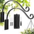 Heavy Duty Plant Hanger Bracket: 2 Packs 16 Inch Metal Hanging Plant Bracket, 80lbs Weight Capacity - Hanging Plant Wall Hooks for Bird Feeder, Wind Chimes, Flower Baskets, Indoor Outdoor