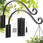 Heavy Duty Plant Hanger Bracket: 2 Packs 16 Inch Metal Hanging Plant Bracket, 80lbs Weight Capacity - Hanging Plant Wall Hooks for Bird Feeder, Wind Chimes, Flower Baskets, Indoor Outdoor