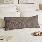 Kevin Textile 20x54 Inch Long Body Lumbar 1 Pack Boho Decorative Throw Pillow Cover Soft Striped Corduroy Rectangle Cushion Case Farmhouse Accent for Living Room Couch Sofa Bed, Light Brown