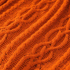 Battilo Burnt Orange Throw Blanket for Couch, 51" x 67", Soft Warm Cozy Chenille Knit Blanket Boho Halloween Blanket Fall Decor, Fall Throw Blanket for Bed, Sofa, Living Room