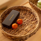 Fruit Tray Weaving by Grass, Round Bins for Vegetable, Arts and Crafts. (Large)